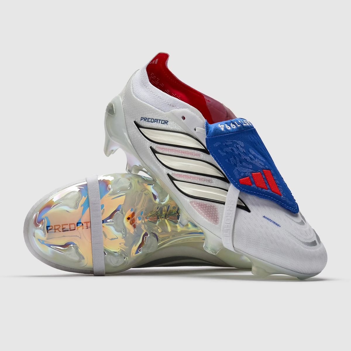 Predator 26 Tongue FG Elite - Blanc / Argenté / Bleu