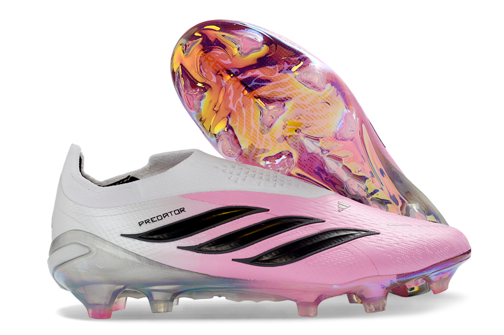 Predator 26 Laceless FG Elite - Blanc / Noir / Rose