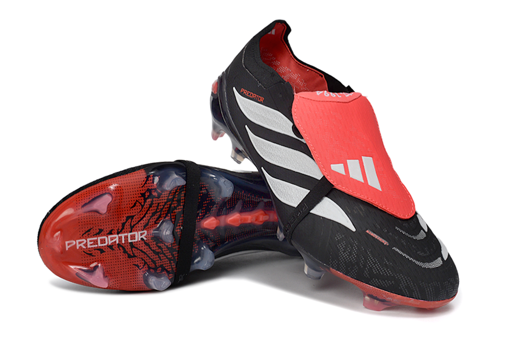 Predator Tongue Elite FT FG - Core Black-White-Lucid Red