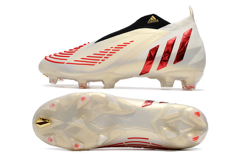 Predator Edge Geometric+ Elite FG - Beige / Rouge