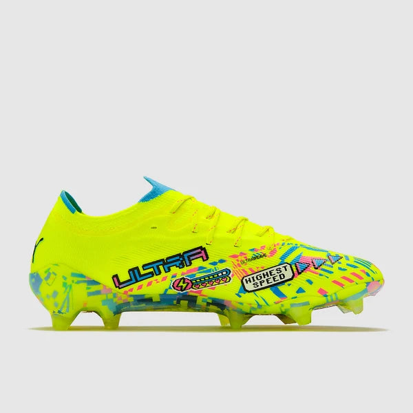 Ultra Nitro 7 Ultimate Level Up FG - Puma Blanc/Bleu scintillant/Rose scintillant/Jaune vif