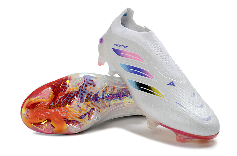 Predator 26 Laceless FG Elite - Blanc / Beige / Multicolore