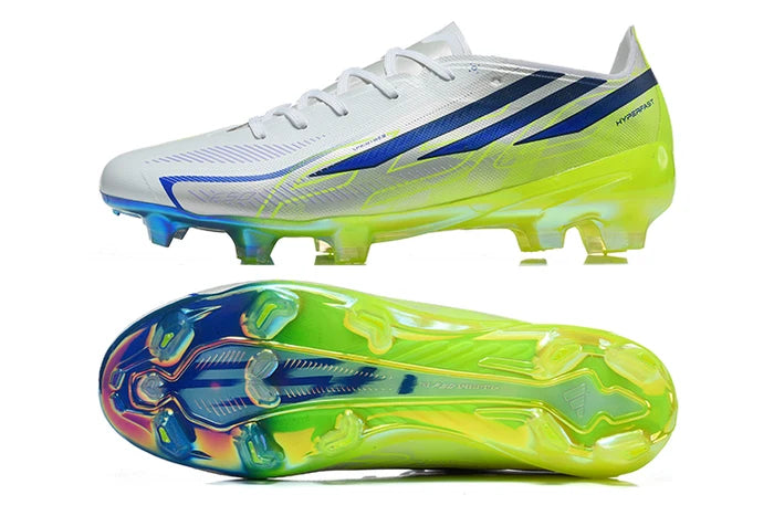 F50 Hyperfast FG Elite Laceless - Bleu / Blanc / Jaune fluo