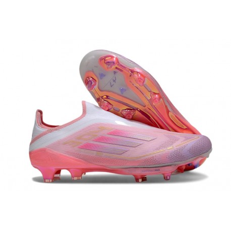 F50+ Elite FG Laceless Lamine Yamal 304 Edition Limitée - Rose / Blanc