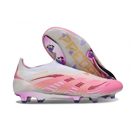 Predator 25 Elite FG Fold-Over Tongue - Rose / Blanc / Doré