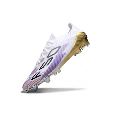 F50 Elite FG Laceless - Blanc / Violet / Doré
