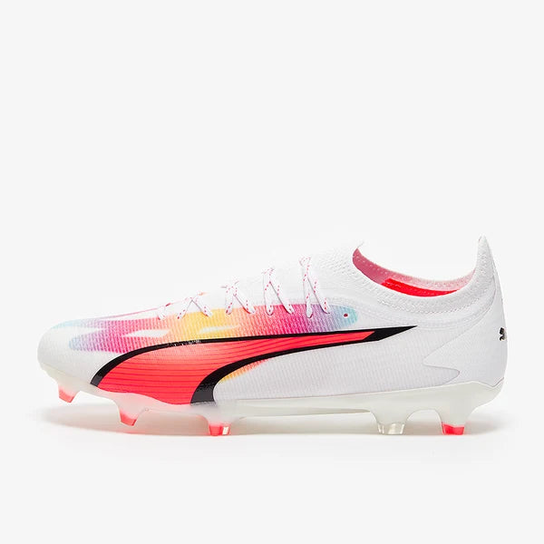 Ultra Ultimate FG/AG - Blanc Puma/Orchidée de Feu