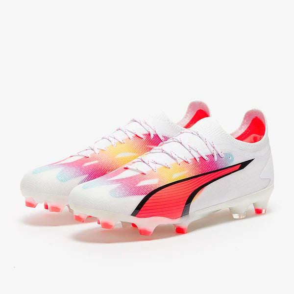Ultra Ultimate FG/AG - Blanc Puma/Orchidée de Feu