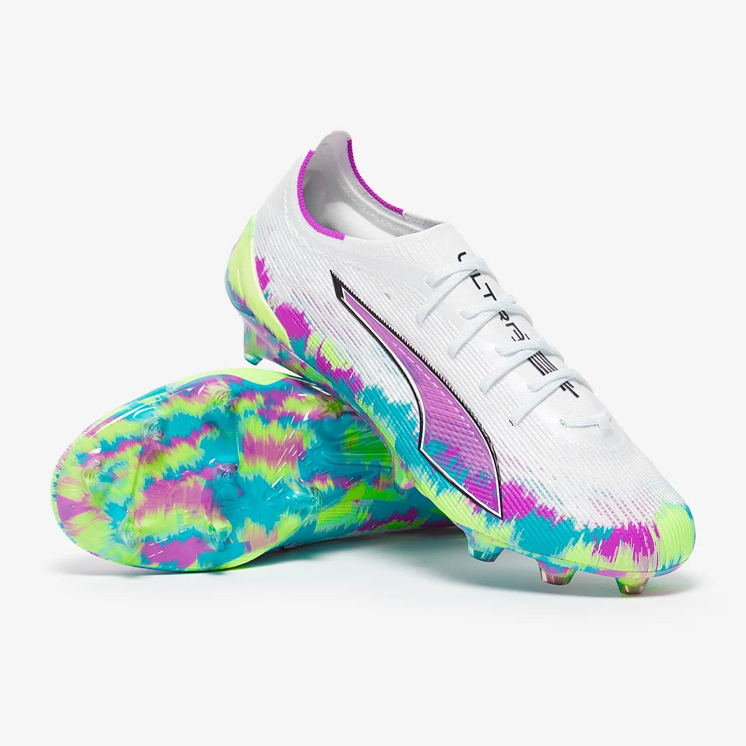 Ultra 6 Ultimate Brilliance FG - Blanc Puma/Pomme Fizzy/Aqua Vif/Magenta Pur