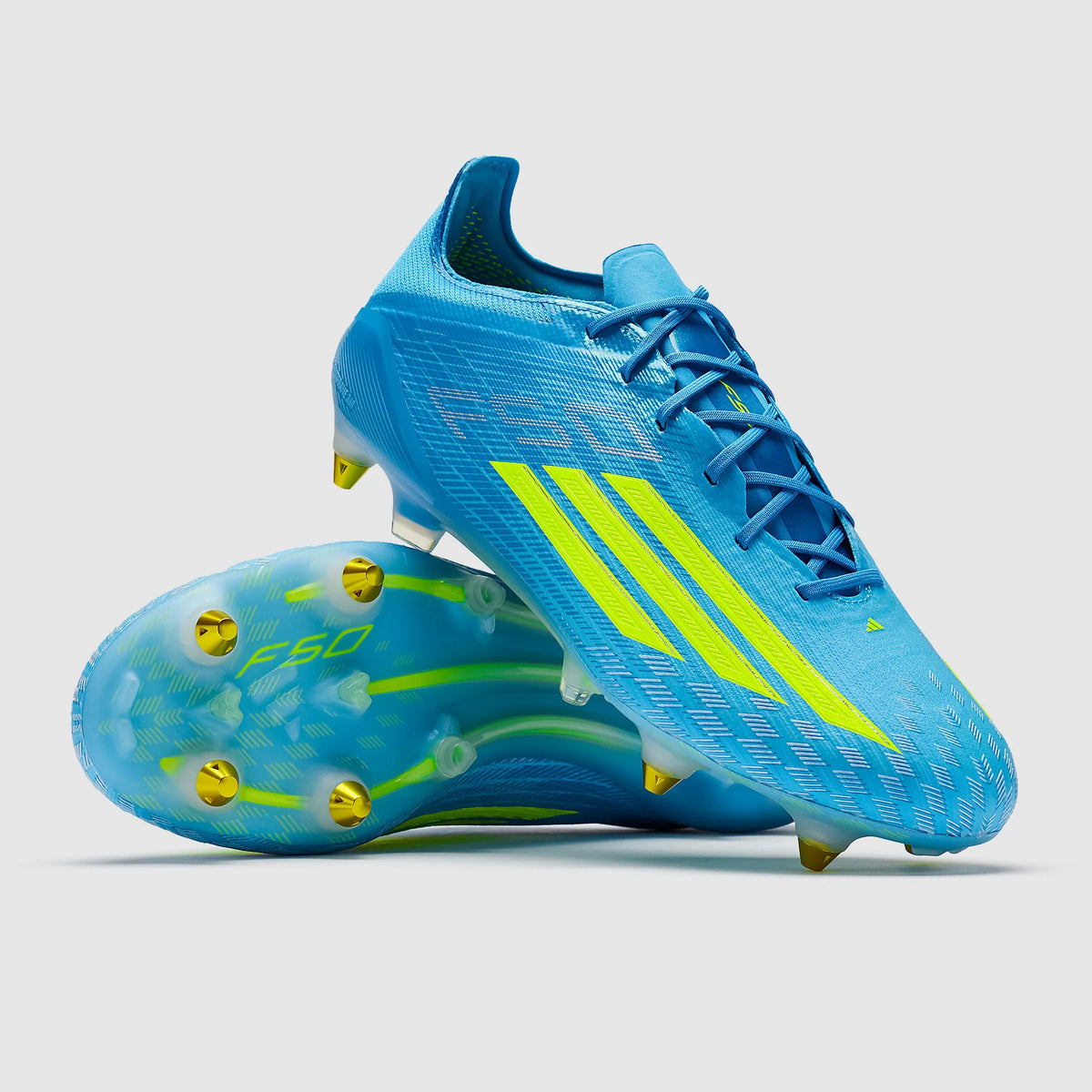 F50 SG Elite - Bleu Ray Lucide/Team Jaune Solaire/Aquamarine Lucide X2