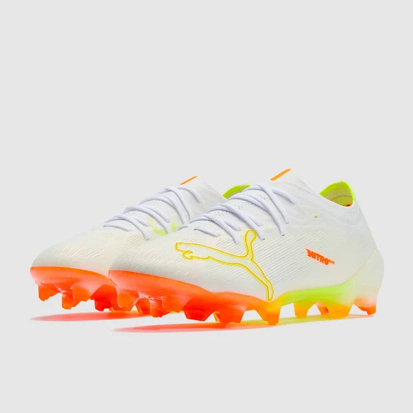 Ultra Nitro 7 Ultimate FG  - Puma Blanc/Jaune Alerte/Heat Fire