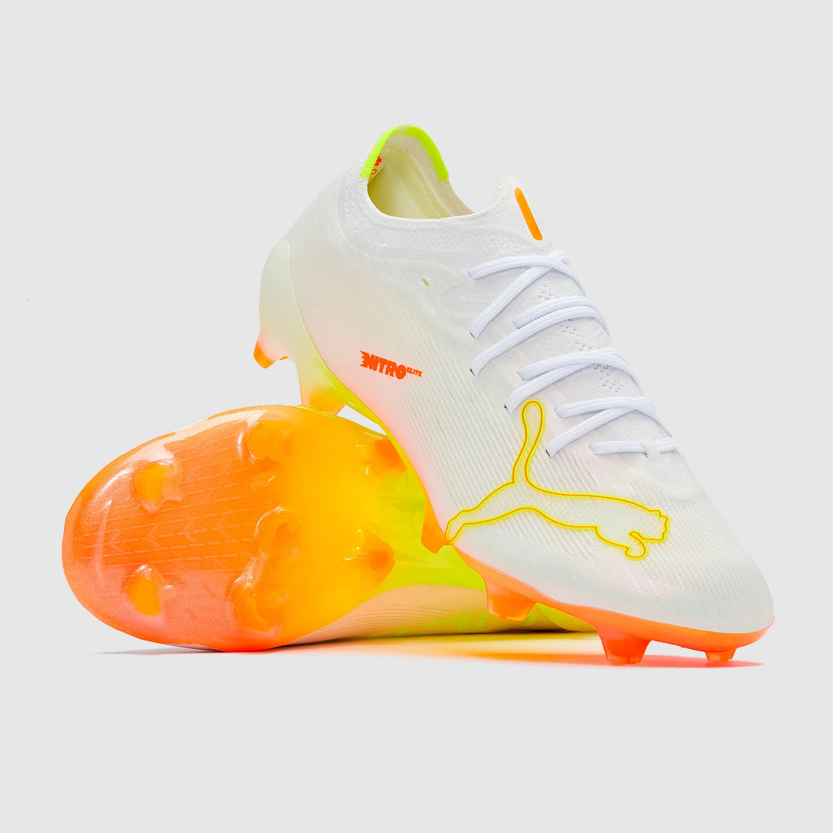 Ultra Nitro 7 Ultimate FG  - Puma Blanc/Jaune Alerte/Heat Fire
