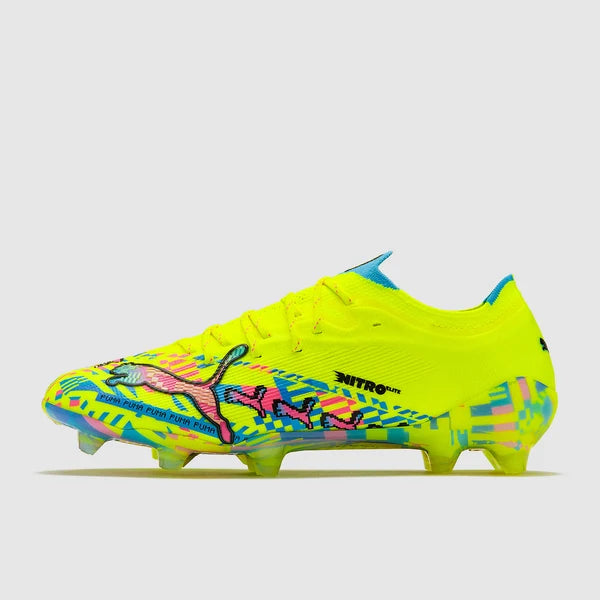 Ultra Nitro 7 Ultimate Level Up FG  - Puma Blanc/Bleu scintillant/Rose scintillant/Jaune vif