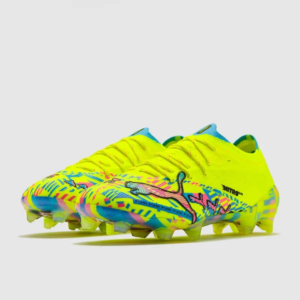 Ultra Nitro 7 Ultimate Level Up FG  - Puma Blanc/Bleu scintillant/Rose scintillant/Jaune vif