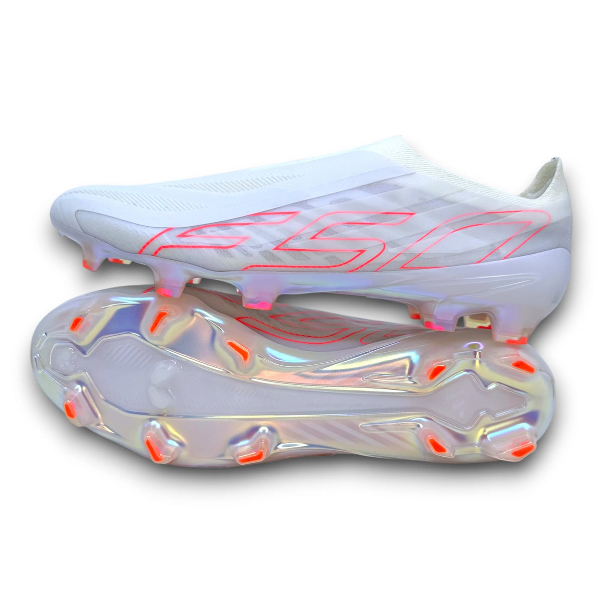 F50 Hyperfast Elite FG Laceless - Ftwr White / Orange