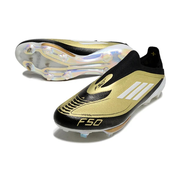 F50+ Elite FG Laceless X Léo Messi - Noir / Blanc / Or