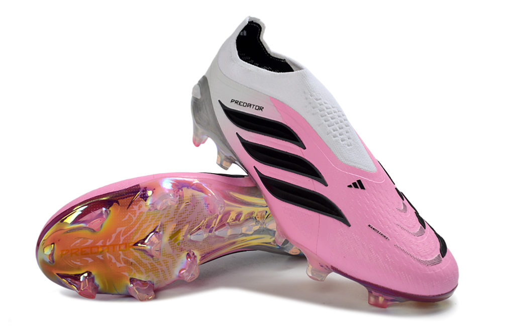 Predator 26 Laceless FG Elite - Blanc / Noir / Rose