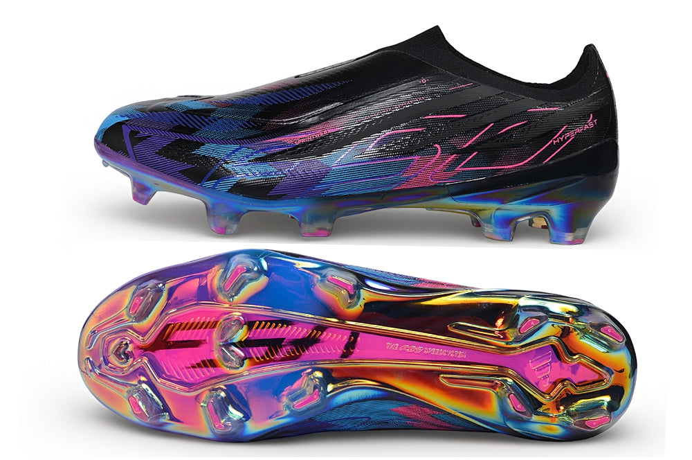 F50 Hyperfast Laceless FG Elite - Noir / Violet / Rose / Bleu