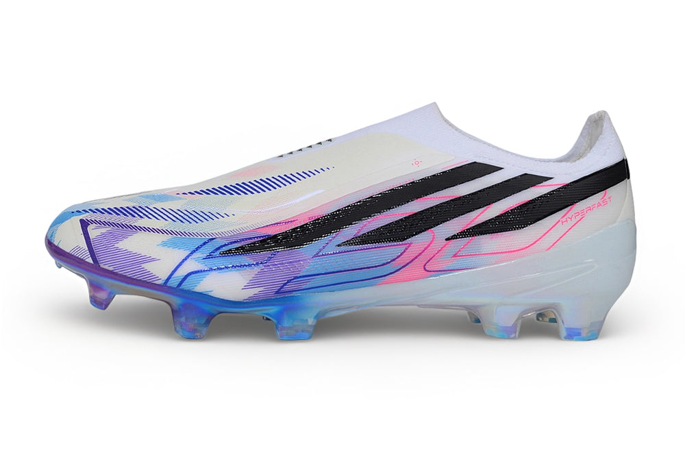 F50 Hyperfast Laceless FG Elite - Blanc / Violet / Rose / Bleu