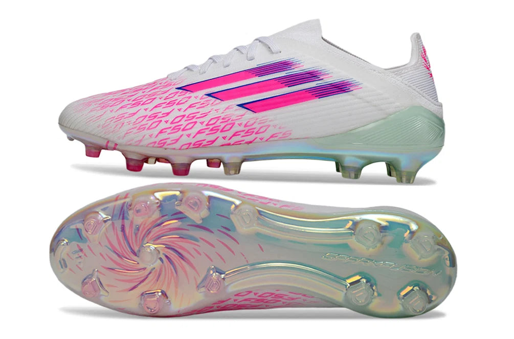F50 Elite FG Laceless - Blanc / Rose